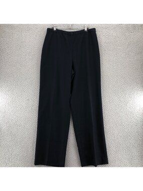 Kasper Pants Womens 10 Petite Black Straight Leg Trousers Career Office Work*